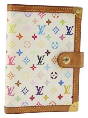 LOUIS VUITTON Multicolor Agenda PM Day Planner Cover White R21074 LV Auth 159474